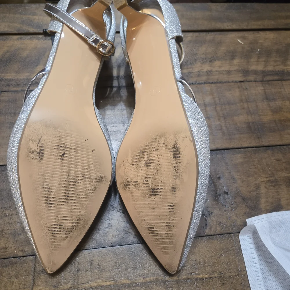 IDIFU Silver Glitter Heels